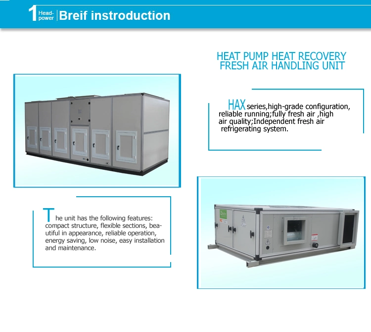 China Heat Recovery Fresh Air Handling Unit OEM Aluminum Core Heat Exchanger Ahu Medical Heat Pump Ahu Fresh Air Handling Unit