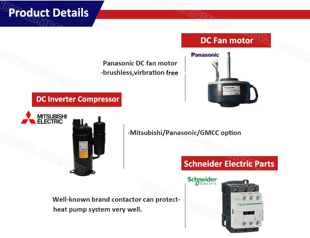 Hybrid Solar DC Inverter Heat Pump Water Heater for Room Heating, Hot Water Use